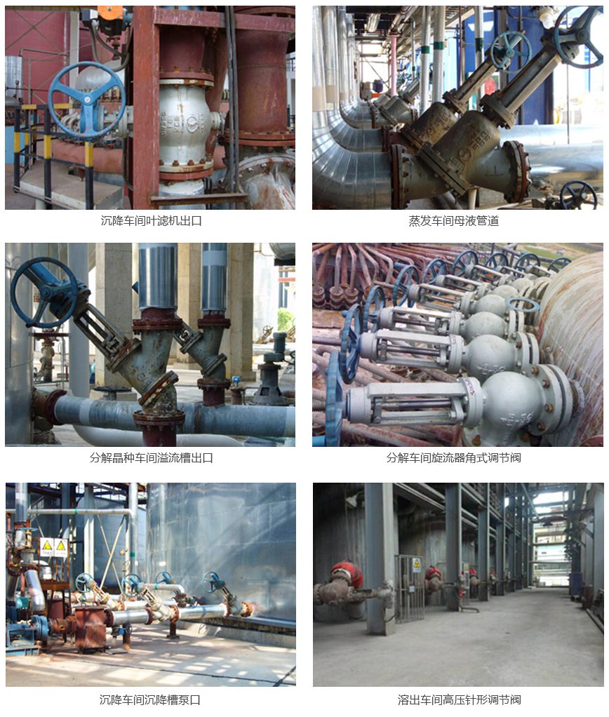 氧化铝料浆的控制阀门